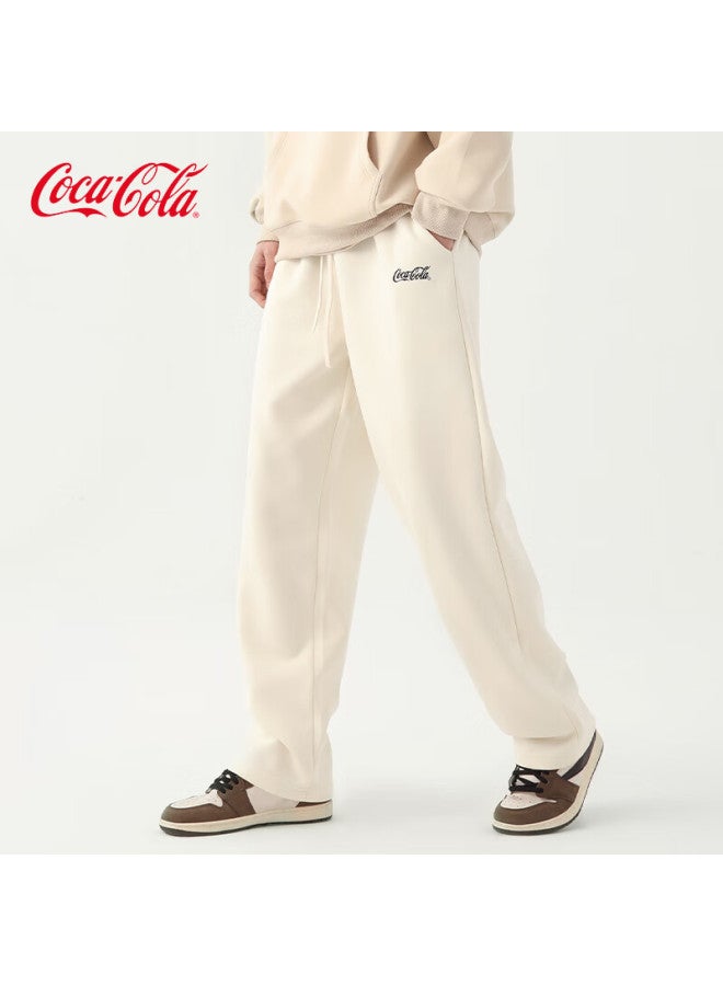 Coca-cola Casual Pants For Men, Summer Ice Silk Sweatpants, Loose Straight-leg Trousers For Couples, Light Apricot Color, Regular Size, S - Image 3