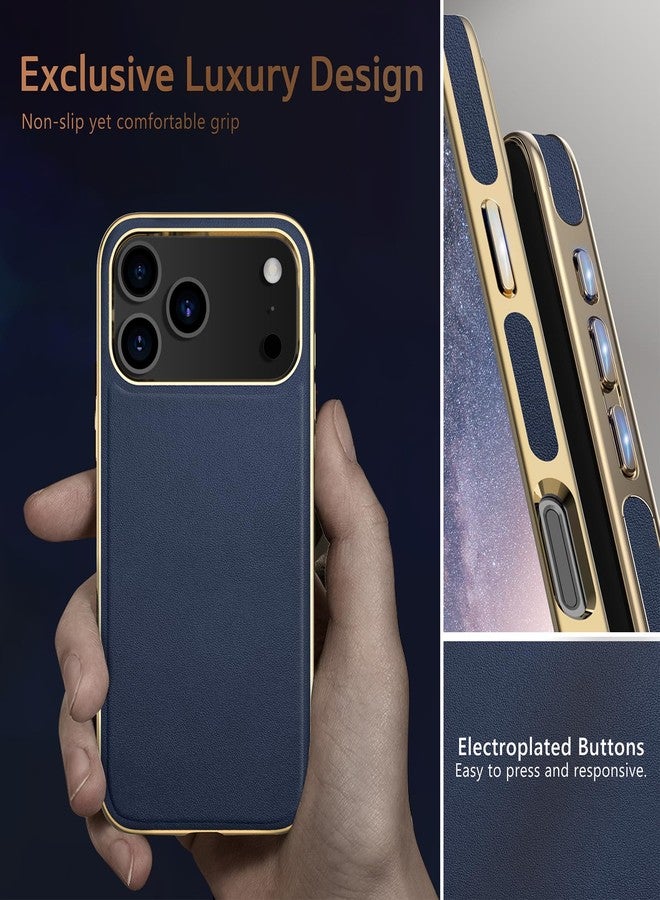 LOHASIC جراب LOHASIC لهاتف iPhone 17 Pro Max، مصنوع من الجلد الفاخر، مزود بمغناطيس قوي وبطانة ناعمة من الألياف الدقيقة، مقاوم للصدمات، متوافق مع MagSafe، مقاس 6.9 بوصة، لون أزرق داكن. - Image 5