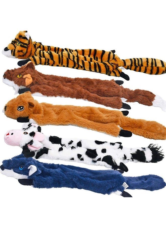 SHARLOVY - Dog Squeaky Toys 5 Pack, Pet Toys Crinkle Dog Toy No Stuffing Animals Dog Plush Toy Dog Chew Toy For Large Dogs And Medium Dogs Squeeky Doggie Toys 5 Pack For Large Dogs Multi-Colored - Image 1