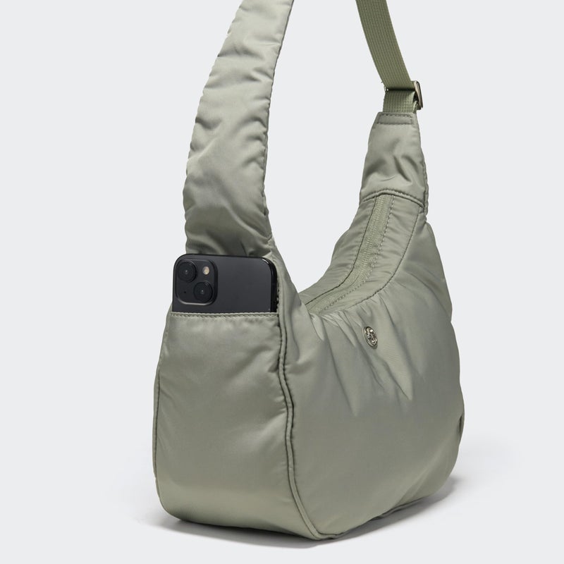 Pander 4L Nylon Shoulder Bag for Women, Water-Repellent Underarm Purse with Adjustable Strap, Multi-Pocket Everyday Handbag, Grey Sage - Image 4