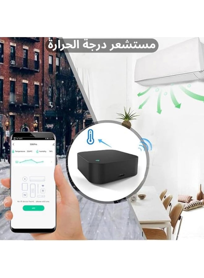 لوميفى جهاز تحكم ذكي عالمي واي فاي بتحكم صوتي – يعمل بالأشعة تحت الحمراء والتردد اللاسلكي 433/315 ميجاهرتز – متوافق مع أليكسا، مساعد جوجل، سيري – عبر تطبيق تويا – أسود - Image 3