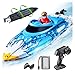 BEZGAR RC Boat 12 inch SelfRighting Remote Control Boat for Kids and Adults 25 KPH Fast RC Speed Boats with 700mAh Battery Ideal Waterproof Toy for Lakes Pools HJ822 Blue - Image 2