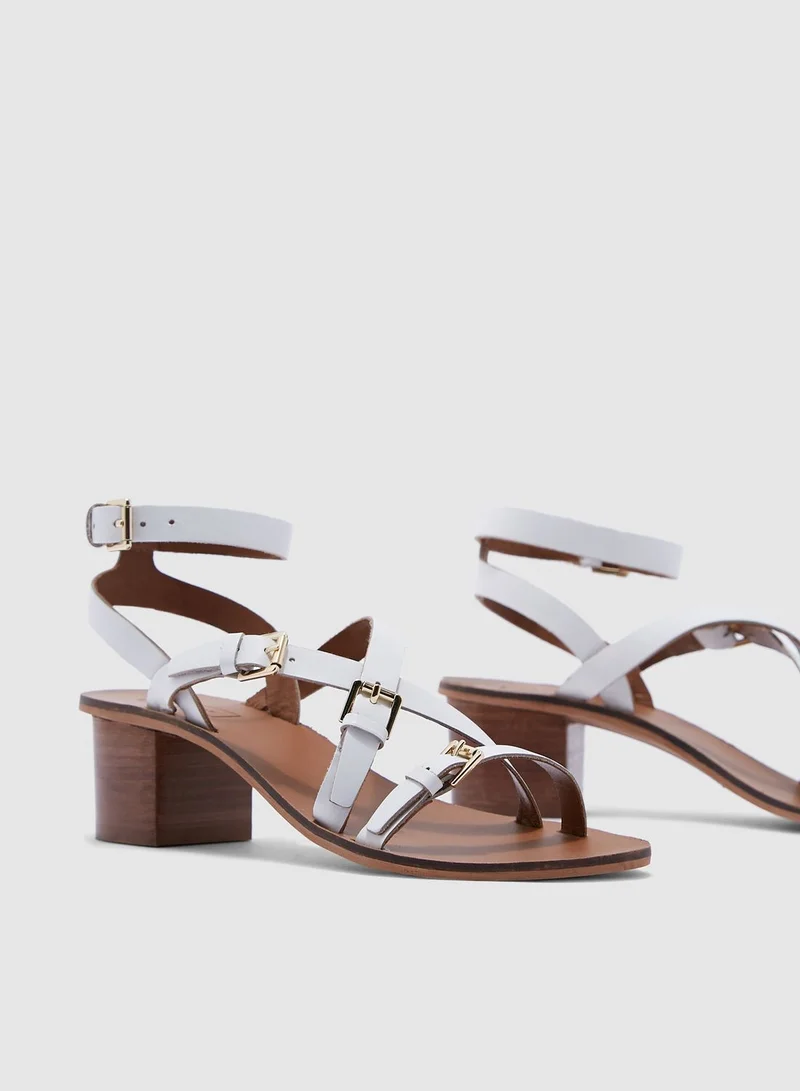 TOPSHOP Virgo White Buckle Sandals - White