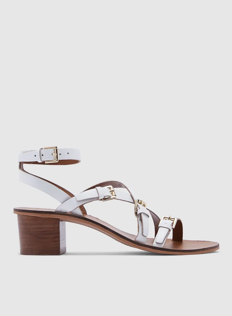 TOPSHOP Virgo White Buckle Sandals - White