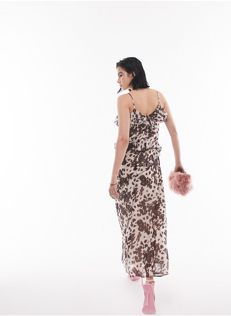 TOPSHOP Ruffle Detail Printed Dress  - Image 2