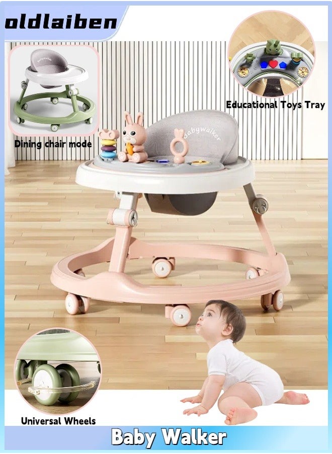 oldlaiben Baby walker, Multi-function O-leg walker, 2 Height Adjustable, 360-Degree Rotate Universal Wheels, For 6-12 Months Baby Walker For Boys And Girls（Pink）  - Image 1