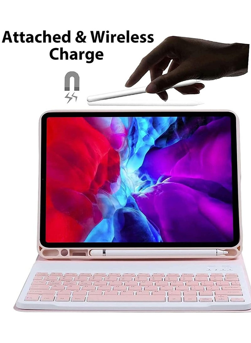 Arabic and English Keyboard Case for iPad Air 5th Gen 2022 iPad Air 4th Gen 2020 10.9 Inch Detachable Wireless Keyboard Pencil Holder Slim Leather Smart Cover with Mouse - Image 4