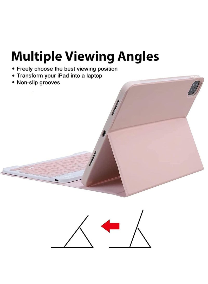 Arabic and English Keyboard Case for iPad Air 5th Gen 2022 iPad Air 4th Gen 2020 10.9 Inch Detachable Wireless Keyboard Pencil Holder Slim Leather Smart Cover with Mouse - Image 3