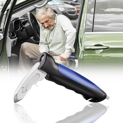 Styxon Car Assist Handle, Elder Cane-Portable Vehicle Support Grab Bar Automotive Door Transfer Haddicapped Assistance 2 In 1 Mobility Standing Aid, Able (Pack-1) - Aluminium,Pull Handle,Polished - Image 1