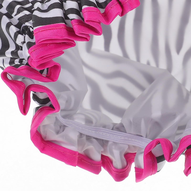Set of 4 Double Layer Reusable Shower Caps Waterproof Hair Protection - Image 4
