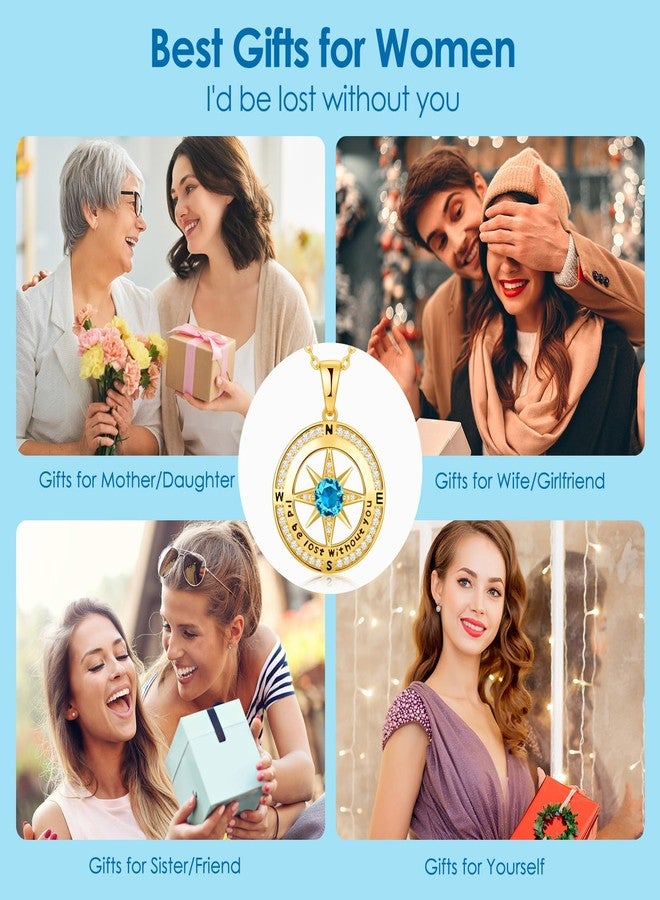 زيفيل هدايا عيد ميلاد زيفيل للنساء، قلادة بوصلة للزوجة، مجوهرات ذكرى الزواج للنساء، هدية عيد الحب، هدية عيد الأم للأم، هدايا عيد ميلاد لها، سأكون تائهة بدونك - Image 5