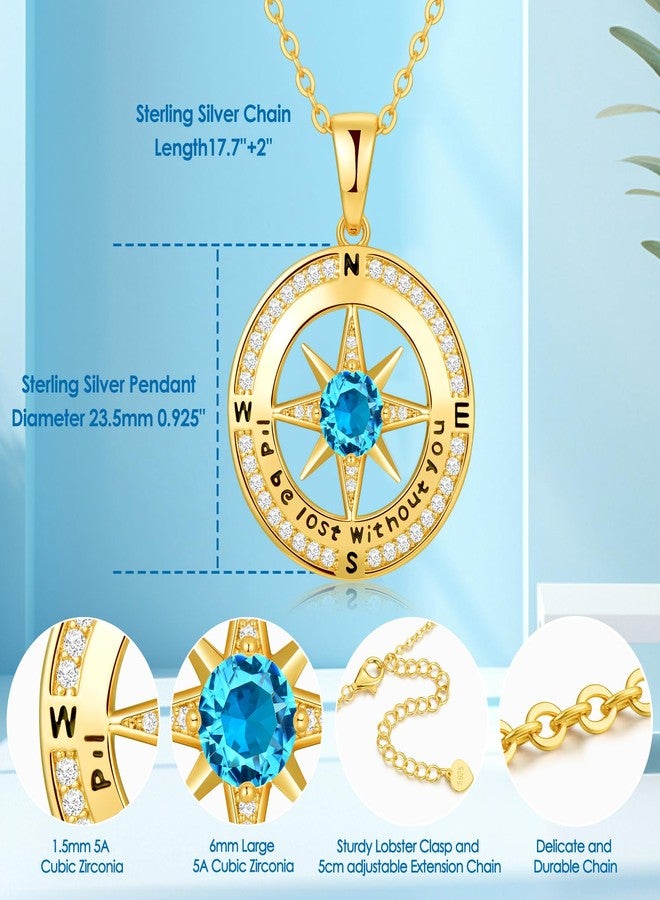 زيفيل هدايا عيد ميلاد زيفيل للنساء، قلادة بوصلة للزوجة، مجوهرات ذكرى الزواج للنساء، هدية عيد الحب، هدية عيد الأم للأم، هدايا عيد ميلاد لها، سأكون تائهة بدونك - Image 4