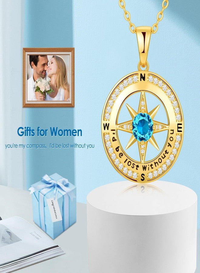 زيفيل هدايا عيد ميلاد زيفيل للنساء، قلادة بوصلة للزوجة، مجوهرات ذكرى الزواج للنساء، هدية عيد الحب، هدية عيد الأم للأم، هدايا عيد ميلاد لها، سأكون تائهة بدونك - Image 3
