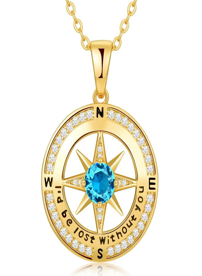 زيفيل هدايا عيد ميلاد زيفيل للنساء، قلادة بوصلة للزوجة، مجوهرات ذكرى الزواج للنساء، هدية عيد الحب، هدية عيد الأم للأم، هدايا عيد ميلاد لها، سأكون تائهة بدونك - Image 1