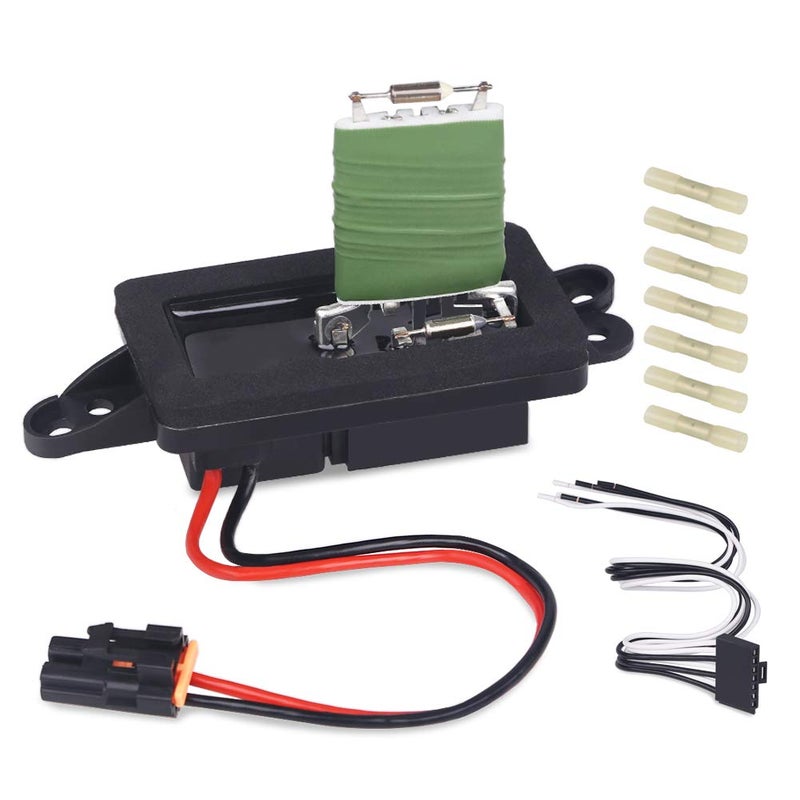 WMPHE AC Blower Motor Resistor Replacement for 89019088 973405 1581086 22807123 Compatible with Chevy Silverado Tahoe Suburban Avalanche Cadillac Escalade GMC Yukon Sierra with Harness