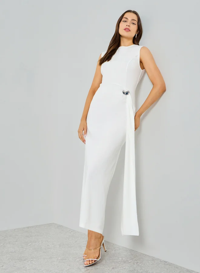 Take Two Off-White Sleeveless Bodycon Maxi Dress