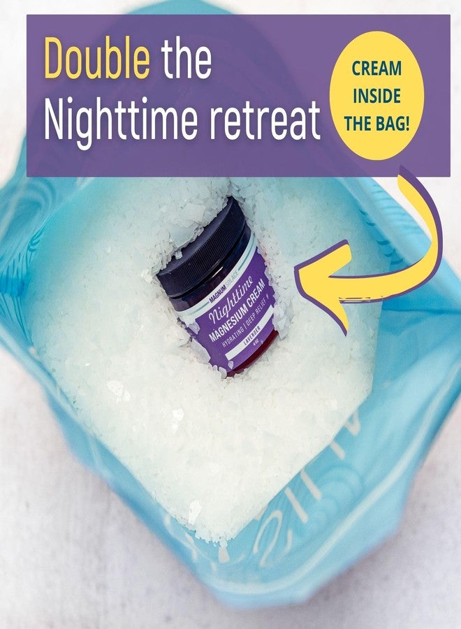 Magnum Solace Magnesium Flakes for Bath 10 LBS, Plus Nighttime Magnesium Cream - Inside The Bag, Lavender - Image 2