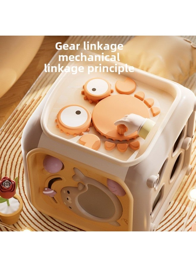Children's Toys Six-sided Puzzle Box Around Beads Baby Music Hand-clapped Drum Children's Early Education Puzzle Polyhedron Learning-Color:Standard Edition-Grey - Image 5