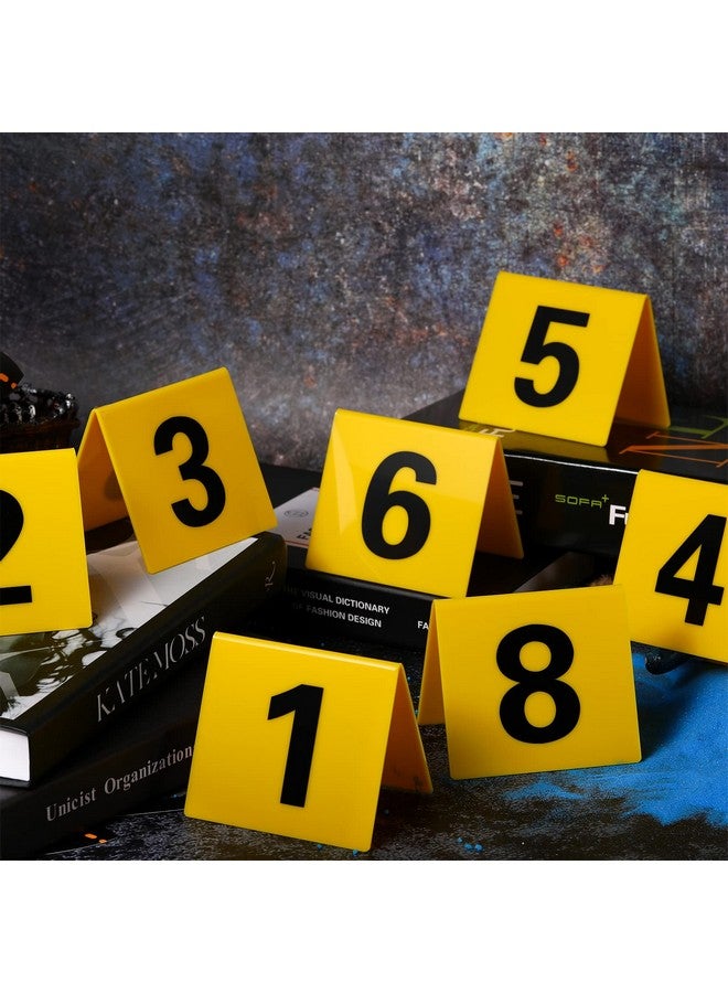 Vicenpal 10 Pcs Evidence Markers Detective Scene Markers Murder Mystery Party Decorations Number Id Tents For Clue Game Murder Theme Halloween Party Supplies Yellow - Image 5