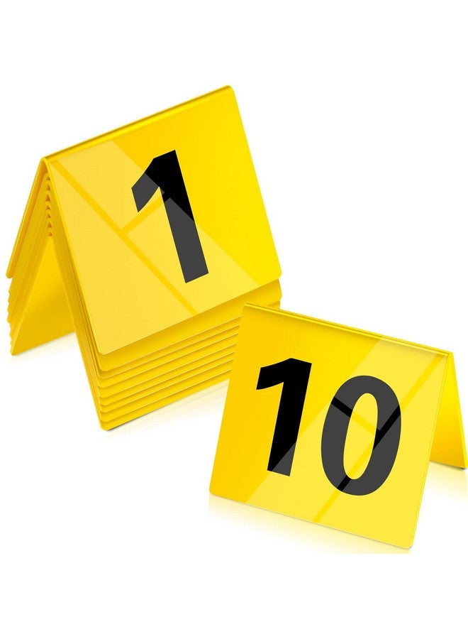 Vicenpal 10 Pcs Evidence Markers Detective Scene Markers Murder Mystery Party Decorations Number Id Tents For Clue Game Murder Theme Halloween Party Supplies Yellow - Image 2