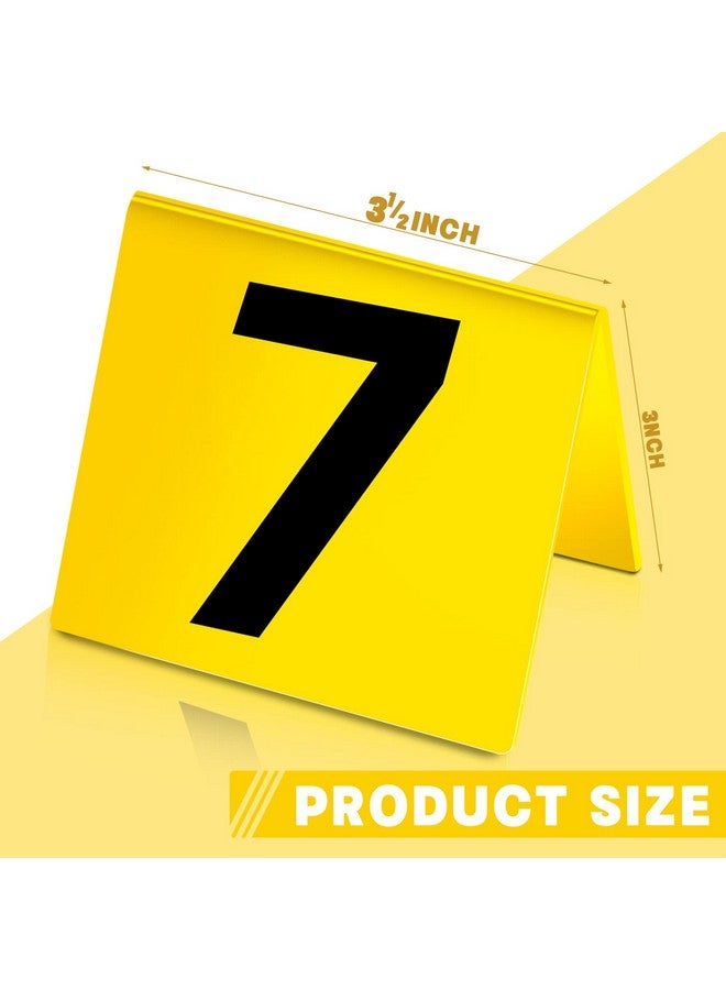 Vicenpal 10 Pcs Evidence Markers Detective Scene Markers Murder Mystery Party Decorations Number Id Tents For Clue Game Murder Theme Halloween Party Supplies Yellow - Image 3