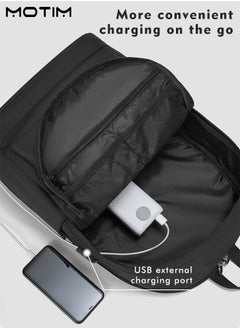 Motim 15.6 Inch Laptop Bag Travel Backpack Lightweight Business Bag with USB Charging Port, Waterproof Large Capacity Computer Backpack with Inner Organizer  - Image 3