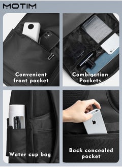 Motim 15.6 Inch Laptop Bag Travel Backpack Lightweight Business Bag with USB Charging Port, Waterproof Large Capacity Computer Backpack with Inner Organizer  - Image 5