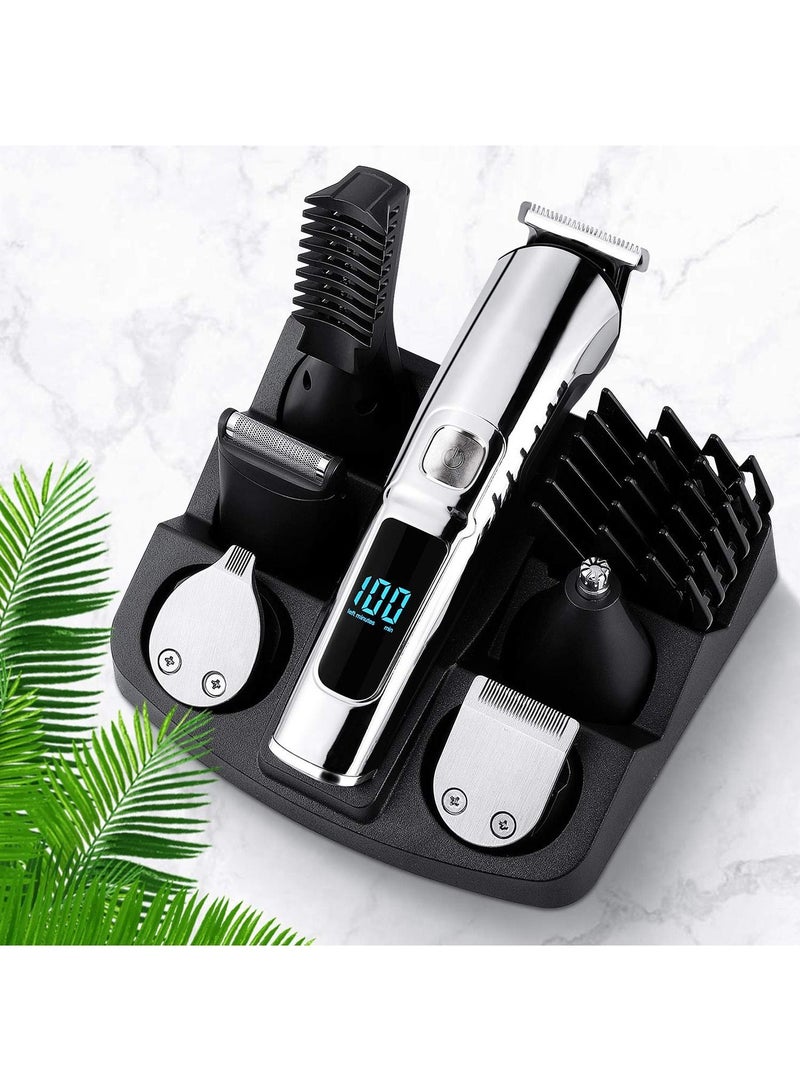 نيبمينينت Beard Trimmer for Men, Hair Clippers & Trimmer, IPX7 Waterproof Mustache Body Nose Ear Facial Shaver, Electric Razor All in 1 Kit, Gifts USB Rechargeable LED Display - Image 4