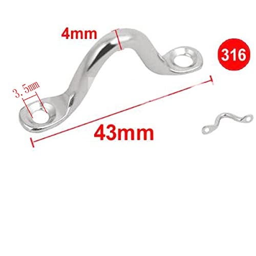 Lagogia M3 316 Stainless Steel Bimini Boat Top PAD Eye, Eye Strap, Tie Down, Tie Anchor Point, Kayak Deck Loop, Suitable for Kayak Canoe Rigging, Pack of 20 - Image 2