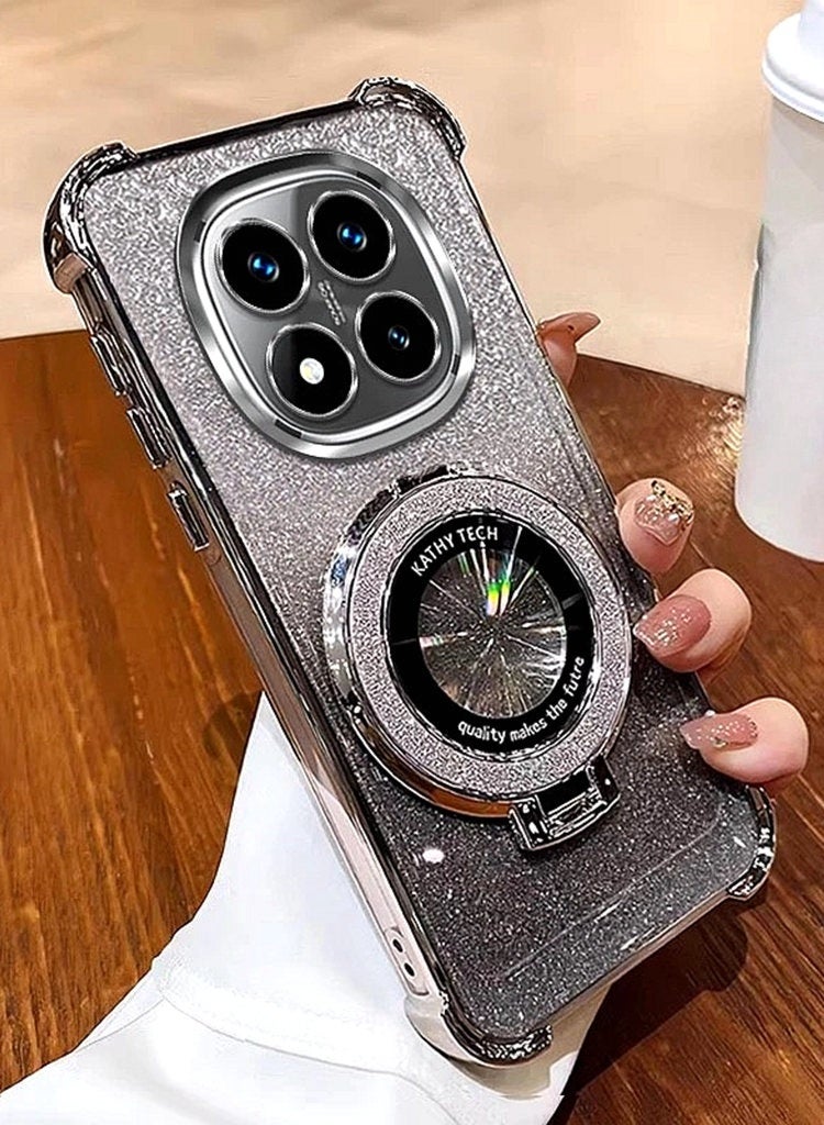 Magnetic Glitter for Xiaomi Redmi Note 15 Pro Case， Camera Lens Protector，Sparkly Stand，Support Wireless Charging， Luxury Gradient Shockproof Xiaomi Redmi Note 15 Pro 5G Cover - Image 1