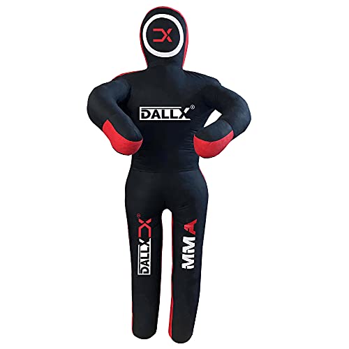 DALLX MMA Grappling Dummy BBJ Wrestling Brazilian Jiu Jitsu Punching Bag Judo Karate Throwing Boxing Fighting Dummy Self Defense Standing Position – UNFILLED (Black Red, 6FT) - Image 4