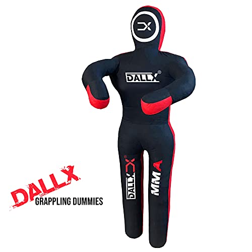 DALLX MMA Grappling Dummy BBJ Wrestling Brazilian Jiu Jitsu Punching Bag Judo Karate Throwing Boxing Fighting Dummy Self Defense Standing Position – UNFILLED (Black Red, 6FT) - Image 5