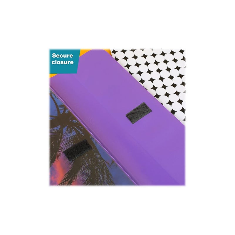 Mead Trapper Keeper Binder, Retro Design, 1 Inch Binder with Folders and Pockets, Holds 8-1/2" x 11" Paper, Palm Trees (260038FDE1-ECM) - Image 3