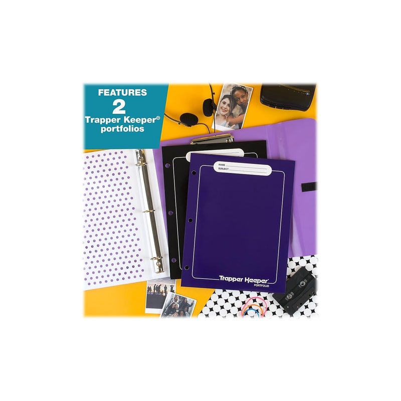 Mead Trapper Keeper Binder, Retro Design, 1 Inch Binder with Folders and Pockets, Holds 8-1/2" x 11" Paper, Palm Trees (260038FDE1-ECM) - Image 4