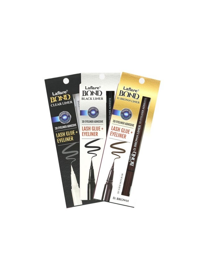 Laflare Bond 3D Eyeliner Adhesive Lash Glue + Eyelinerquick Dryinglong Lastingdrawing Smoothlyvegangluten Free Liner Style Adhesive (Dark Brown) - Image 3