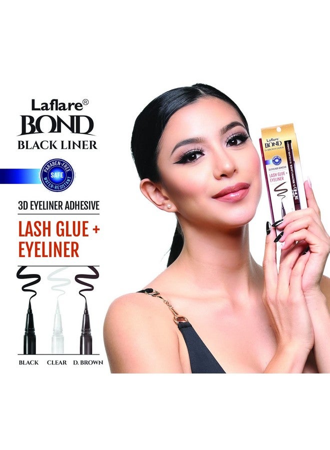 Laflare Bond 3D Eyeliner Adhesive Lash Glue + Eyelinerquick Dryinglong Lastingdrawing Smoothlyvegangluten Free Liner Style Adhesive (Dark Brown) - Image 4
