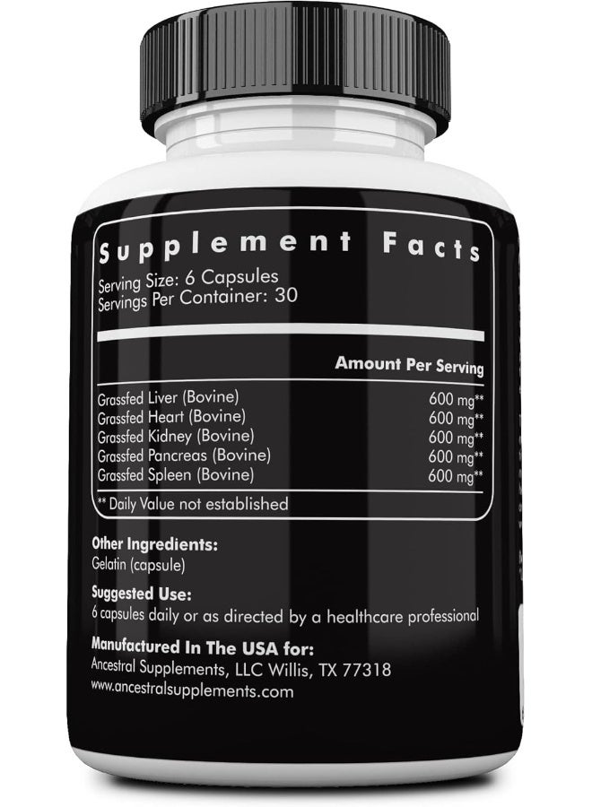 Ancestral Supplements Grass Fed Beef Organs (Desiccated) — Liver, Heart, Kidney, Pancreas, Spleen - Image 2