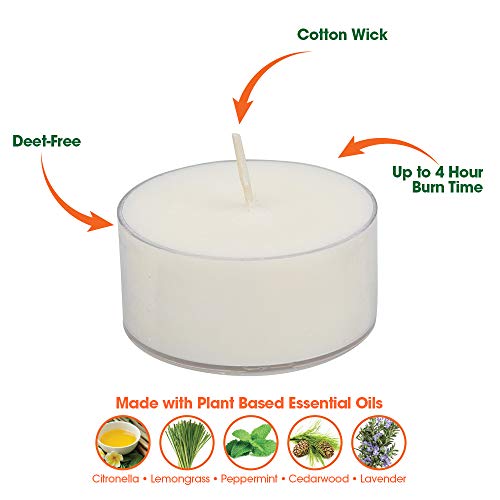 Mosquito Guard 16 Tealight Citronella Candles Outdoor Mosquito Repellent Indoors - DEET Free Mosquito Candles for Outside - Natural Mosquito Repellent Outdoor Patio Candle - Yard Bug Repellent Candle - Image 3