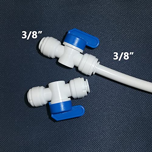 Malida 3/8"x3/8" Tube Ball Valve Quick Connect Shut Off for RO Water Purifiers Filters Reverse Osmosis Set of 2 - Image 2