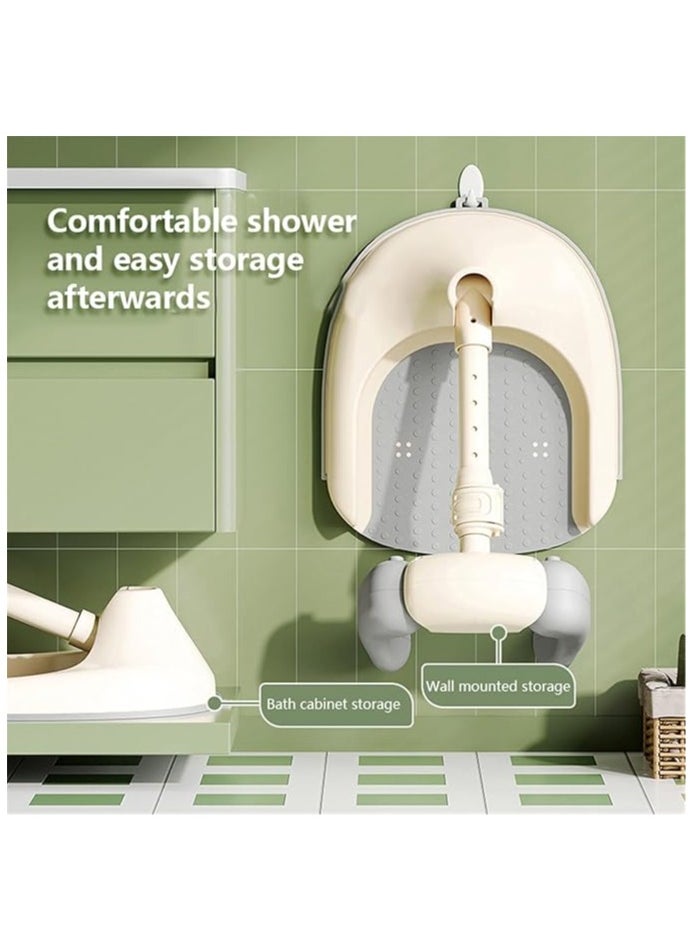 Coconut Baby Adjustable Folding Standing Bathtub for Youngsters - Anti-Slip Bathing Aid with Safety Rail, Durable Plastic,  Ideal for Home Use, Youngsters Shower Aid|Safety Rail Design|Flexible Height  - Image 3