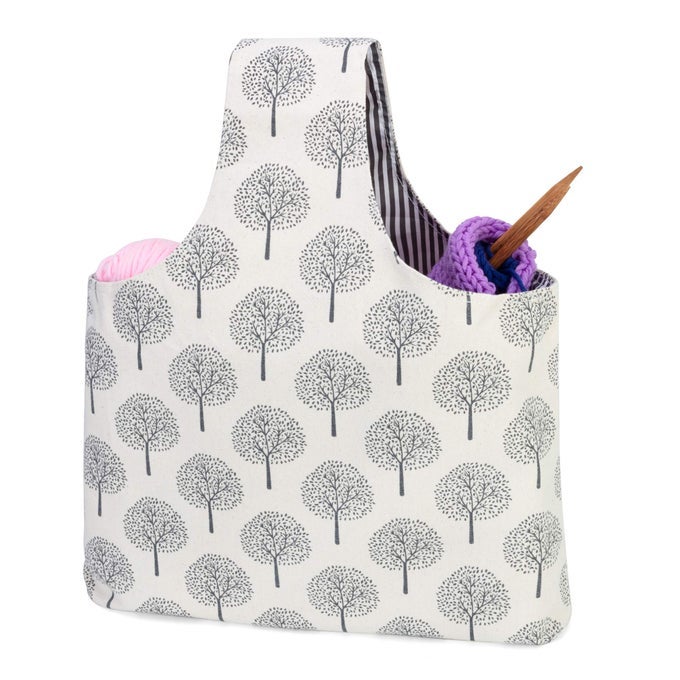 KNITTING TOTE BAG TRAVEL PROJECT WRIST BAG FOR KNITTING NEEDLES14INCHES YARN AND CROCHET SUPPLIES LIGHTWEIGHT PERFECT SIZE FOR KNITTING ON THE GO LARGE TREE