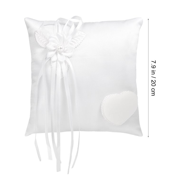 2 pcs Wedding Bearer Pillow Decorative Holder Wedding Couple Cushion Pillow - Image 2