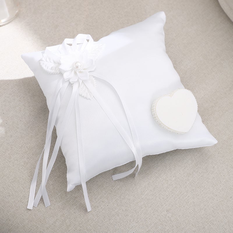 2 pcs Wedding Bearer Pillow Decorative Holder Wedding Couple Cushion Pillow - Image 3