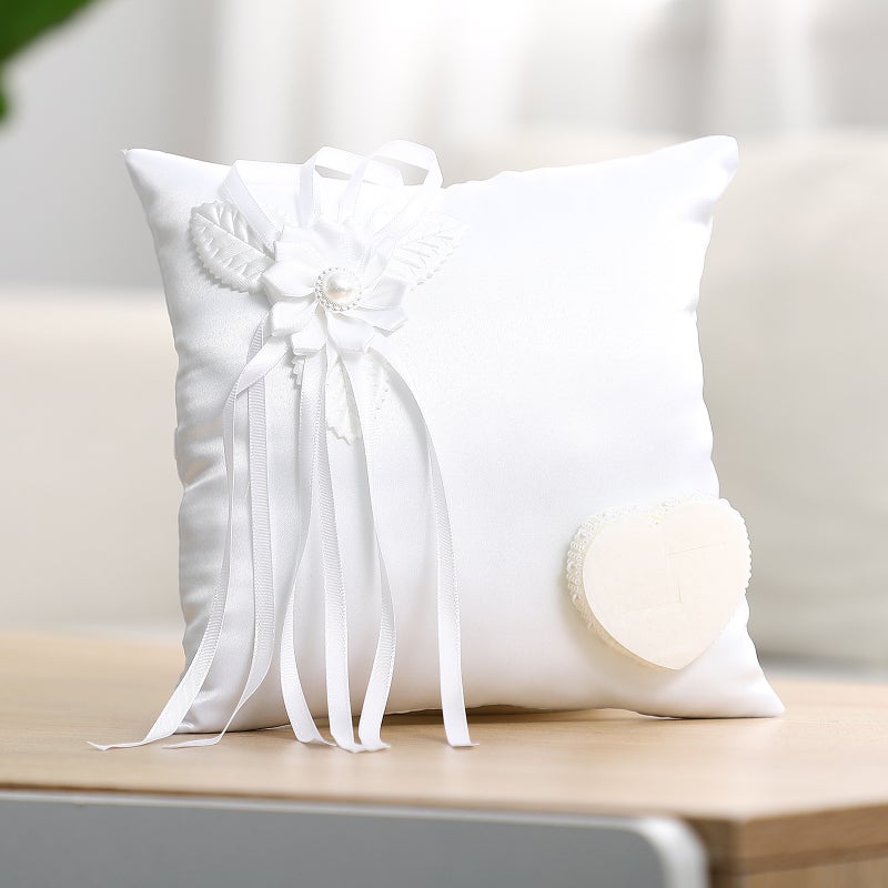 2 pcs Wedding Bearer Pillow Decorative Holder Wedding Couple Cushion Pillow - Image 1