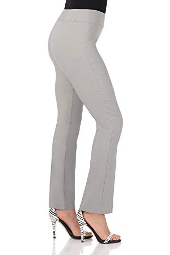 Rekucci Women's Ease Into Comfort Stretchy Straight Leg Office Pant with Tummy Control (14 Short, Silver) - Image 2
