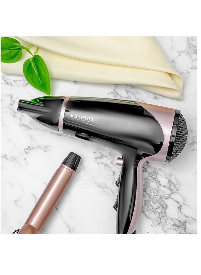 KRYPTON 3 In 1 Hair Styling Set  KNHF6397 Black & Rose Gold - Image 5