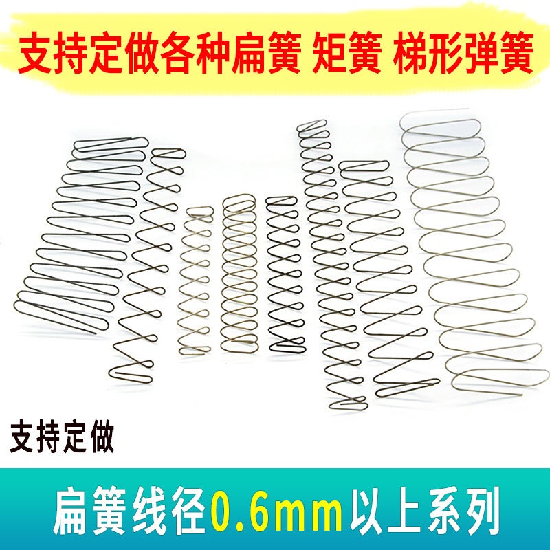 In-Stock Spring Trapezoidal Flat Spring Extended Toy Assist Spring Flat Rectangular Yellow Square Spring Wire Diameter 0.6-1.8 - Image 4