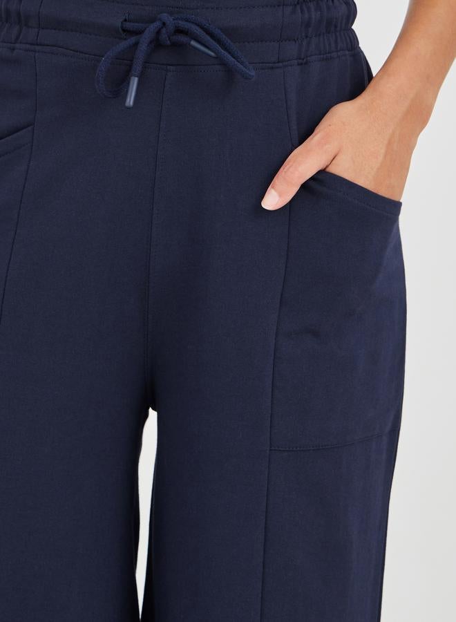 Styli Styli Solid Cut and Sew Wide Leg Joggers - Image 3