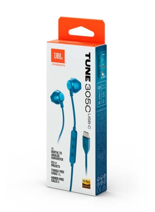 Tune 305C USB-C Wired Hi-Res In-Ear Headphones Blue - view 5