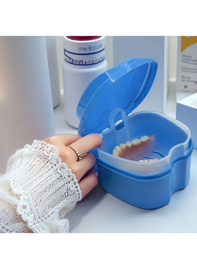 حافظة أطقم الأسنان البنفسجية مع نظام فلتر شبكي معلق - صندوق تنظيف عميق - Image 2